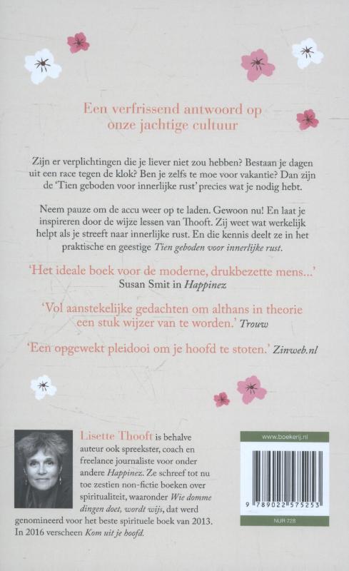 Achterkant van Tien geboden voor innerlijke rust