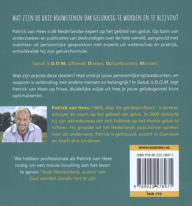 Achterkant van Geluk is D.O.M.