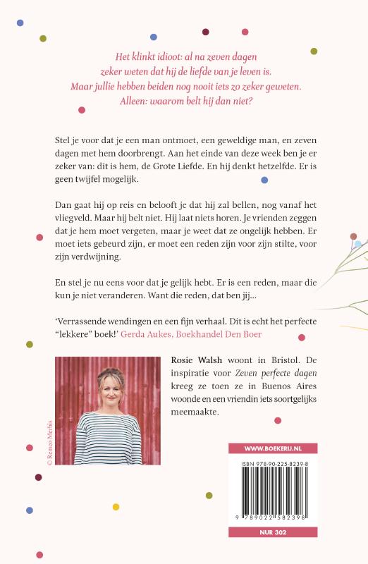 Achterkant van Zeven perfecte dagen
