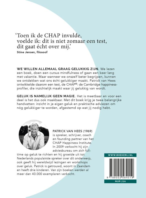 Achterkant van De cambridge happiness-profiler