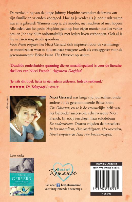 Achterkant van Nooit vergeten