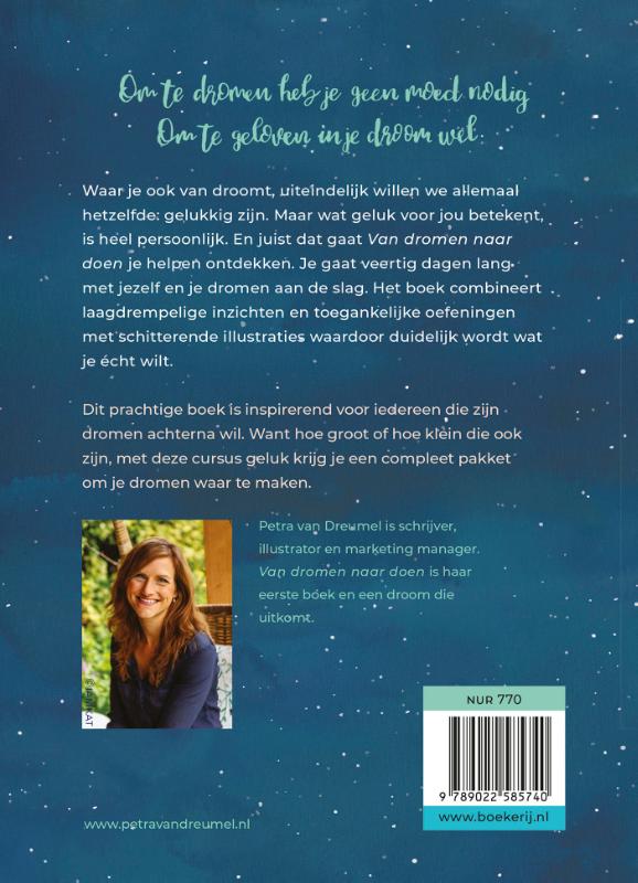 Achterkant van Van dromen naar doen