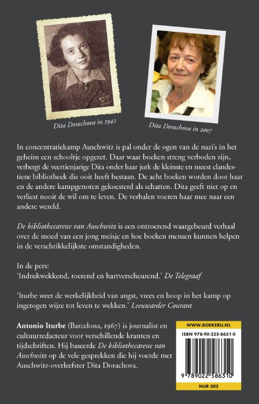 Achterkant van De bibliothecaresse van Auschwitz