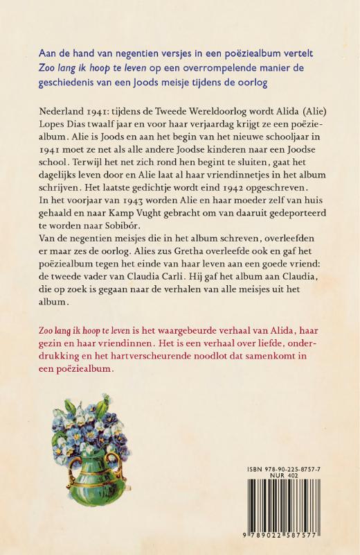 Achterkant van Zoo lang ik hoop te leven