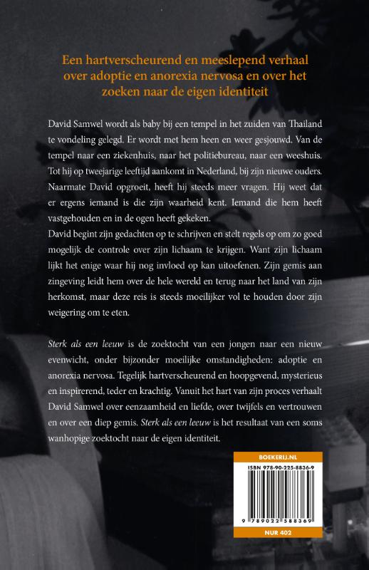 Achterkant van Sterk als een leeuw