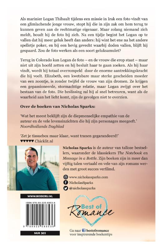 Achterkant van De gelukkige (The Lucky One)