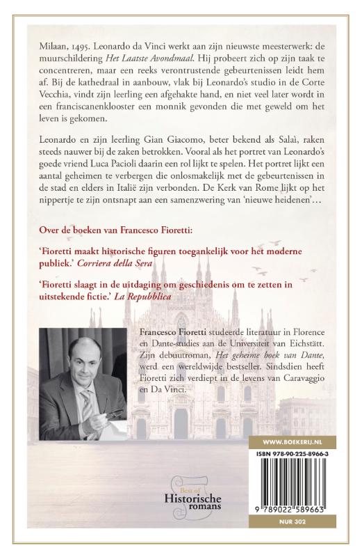 Achterkant van Het geheim van Leonardo da Vinci