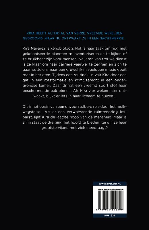 Achterkant van Slapen in een zee van sterren