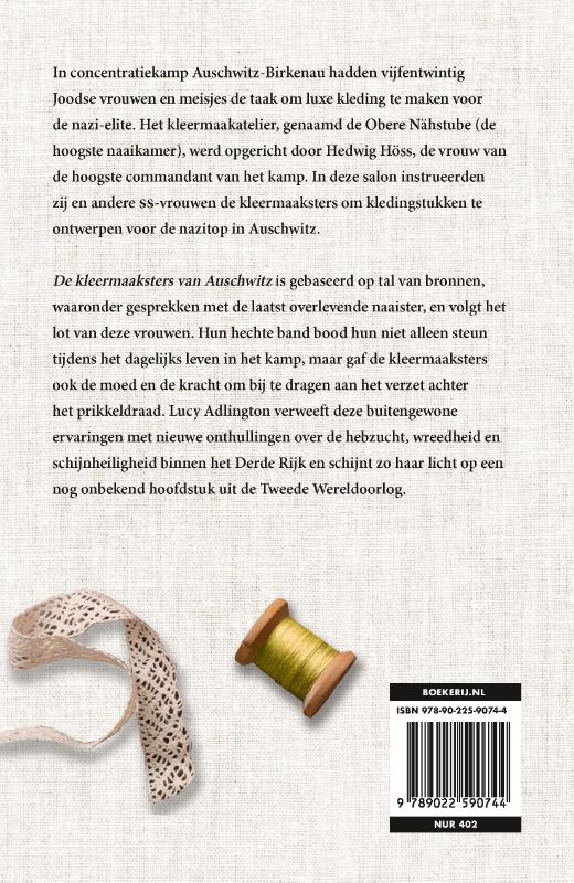 Achterkant van De kleermaaksters van Auschwitz