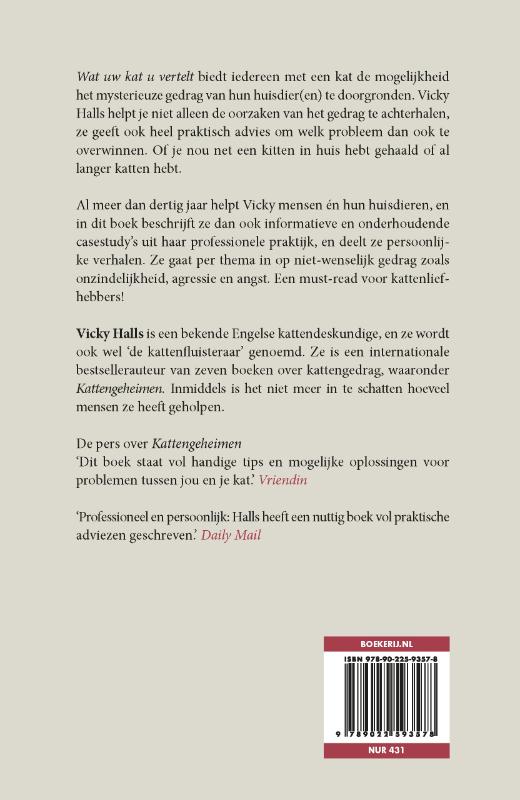 Achterkant van Wat uw kat u vertelt