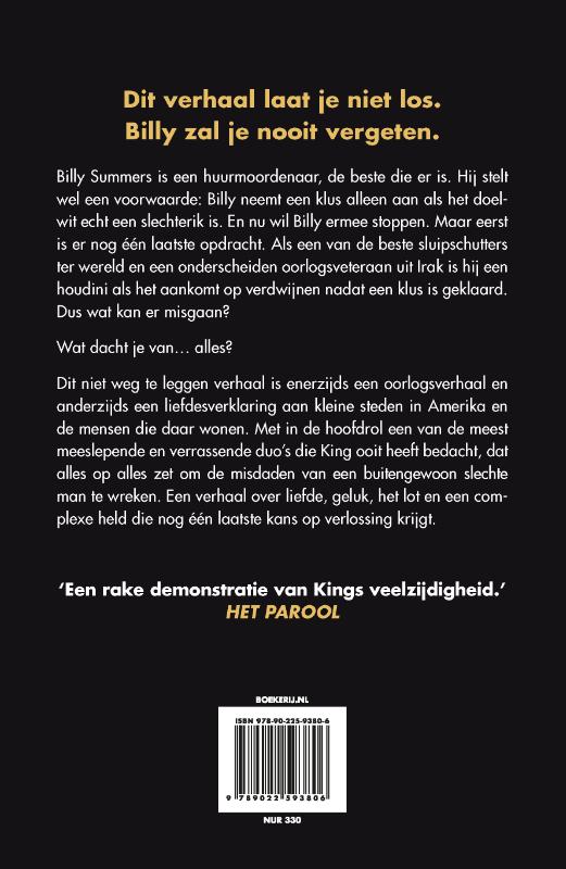 Achterkant van Billy Summers