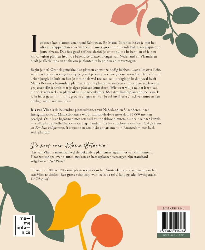 Achterkant van De kamerplantenbijbel van Mama Botanica