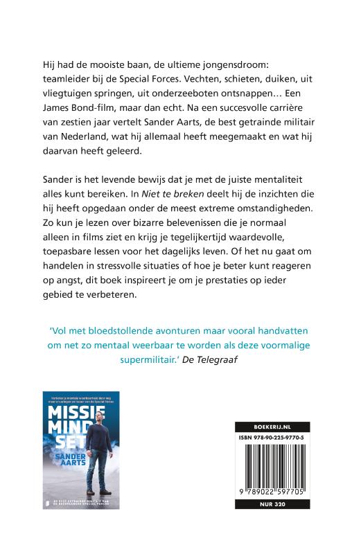 Achterkant van Niet te breken