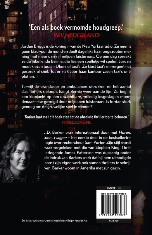 Achterkant van De beller op lijn vier