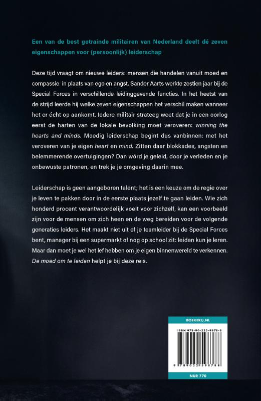 Achterkant van De moed om te leiden