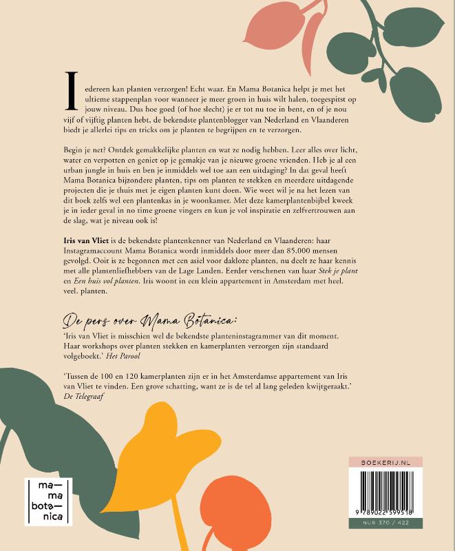 Achterkant van De kamerplantenbijbel van Mama Botanica