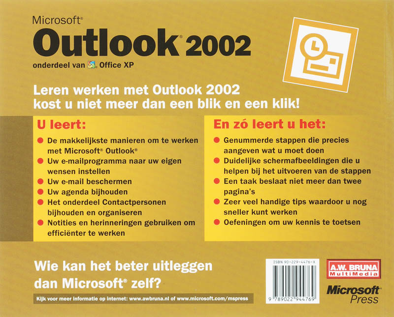 Achterkant van Microsoft Outlook 2002