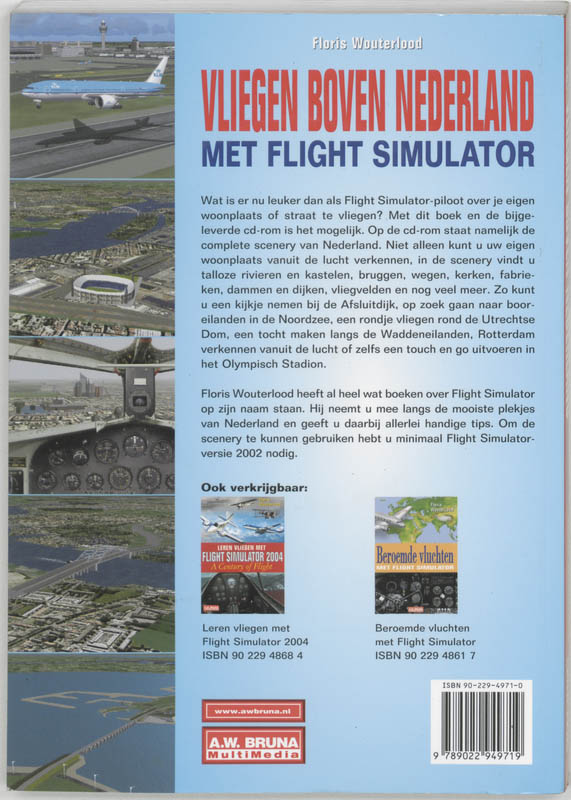 Achterkant van Vliegen boven Nederland met Flight simulator