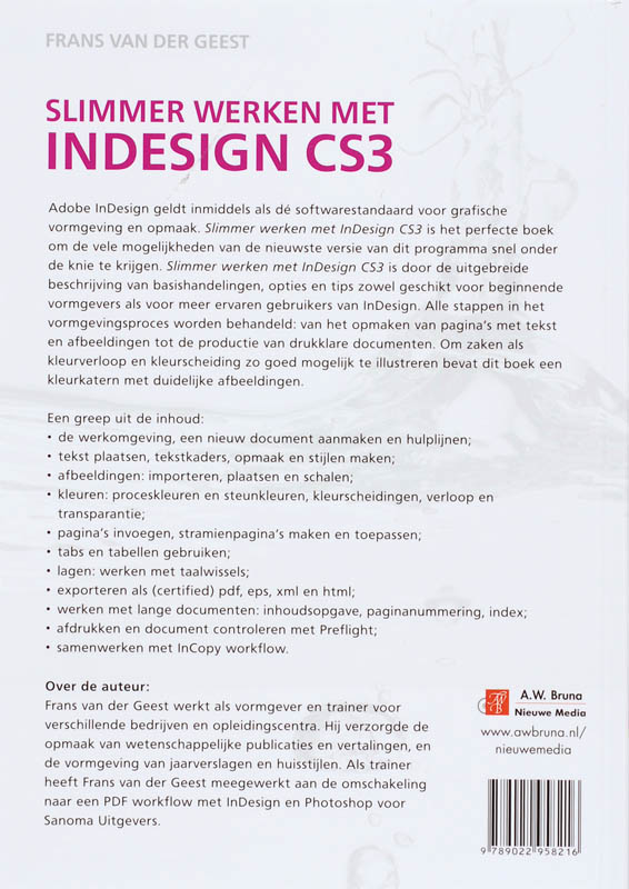 Achterkant van Slimmer werken met InDesign CS3