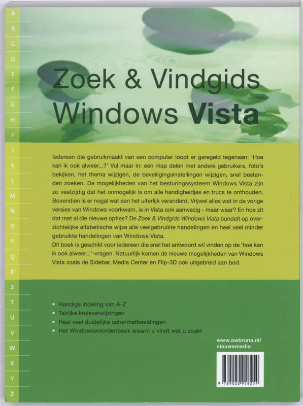 Achterkant van Zoek- & Vindgids Windows Vista
