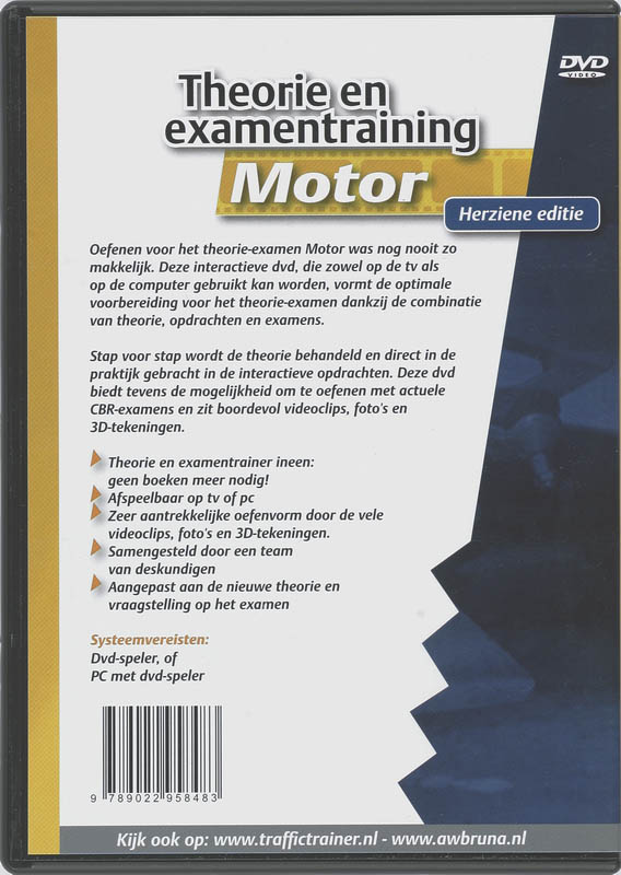 Achterkant van Theorie en examentraining motor