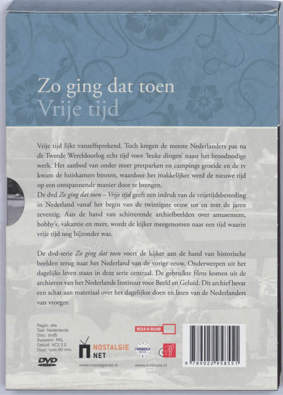 Achterkant van Vrije tijd, zo ging dat toen!
