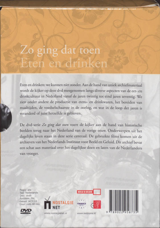 Achterkant van Eten en drinken