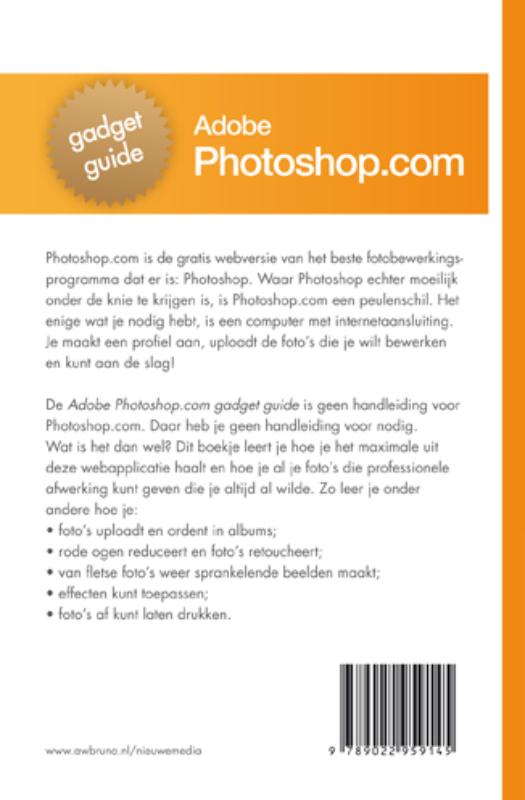 Achterkant van Photoshop Express-gadget guide