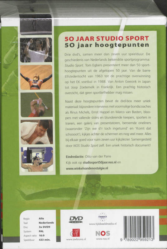 Achterkant van 50 Jaar Studio Sport