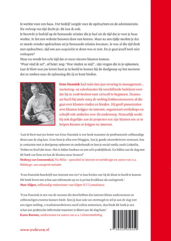 Achterkant van Laat de klant naar jou komen