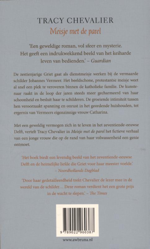 Achterkant van Het meisje met de parel