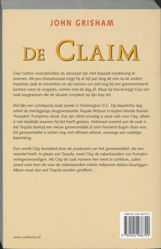 Achterkant van De claim