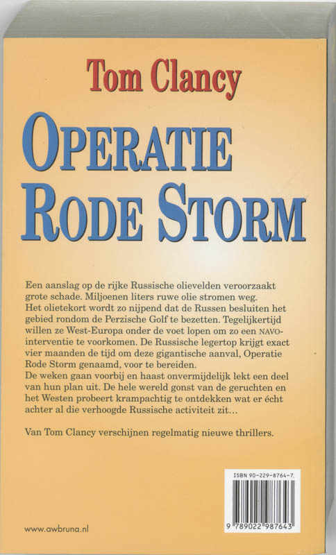 Achterkant van Operatie Rode Storm