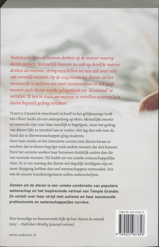 Achterkant van Denken als de dieren
