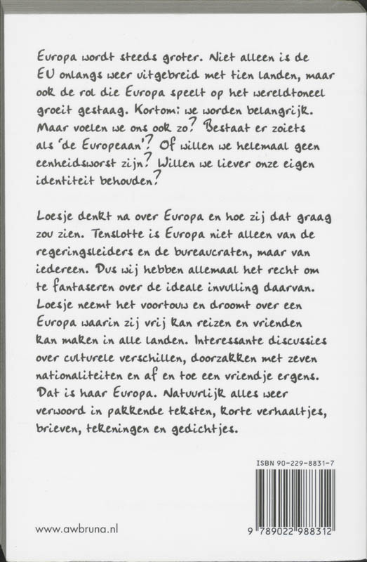 Achterkant van Ervaar Europa, mijd Brussel