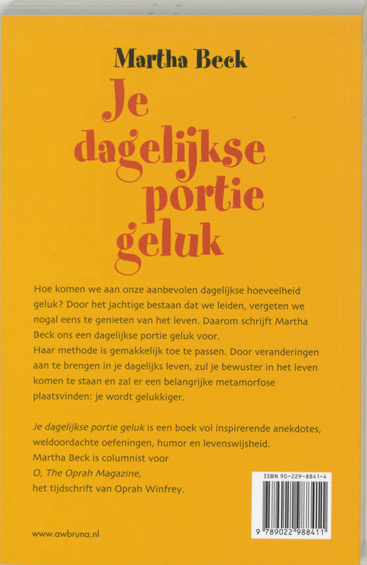 Achterkant van Je dagelijkse portie geluk