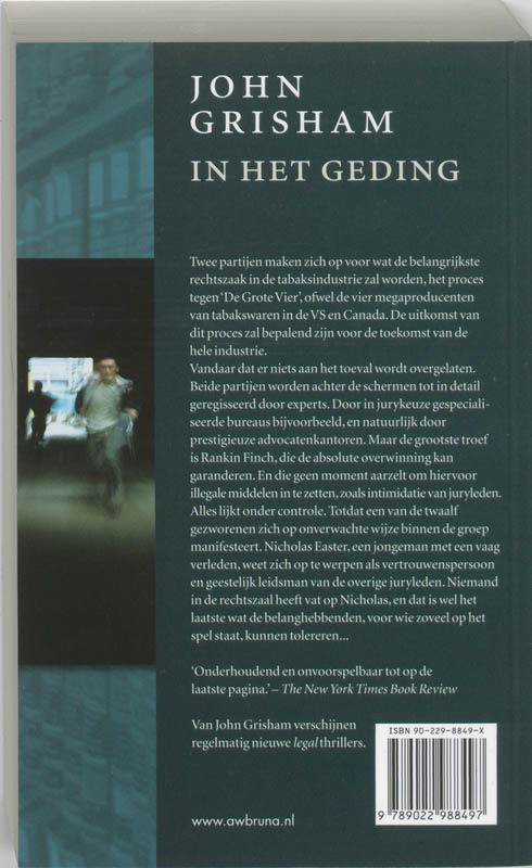 Achterkant van In het geding