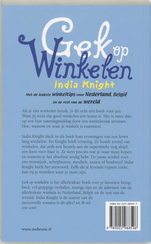 Achterkant van Gek op winkelen