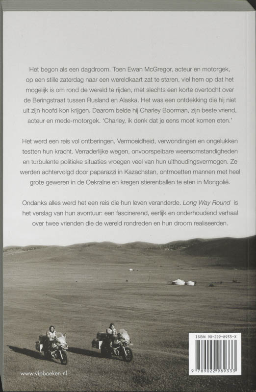 Achterkant van Long way round