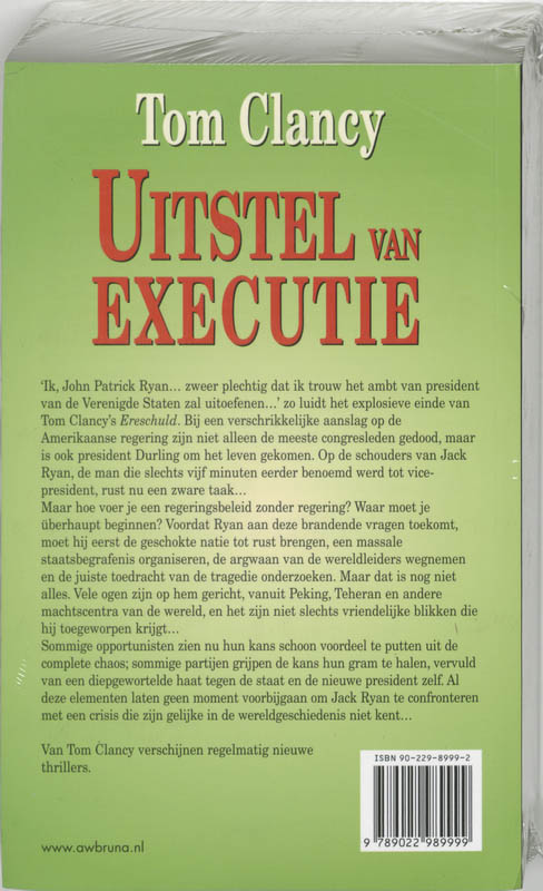 Achterkant van Uitstel van executie
