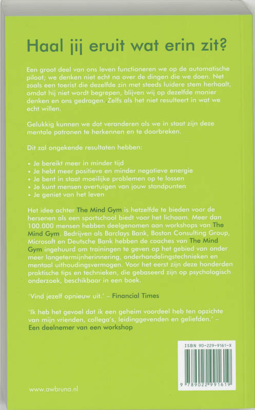 Achterkant van The mind gym