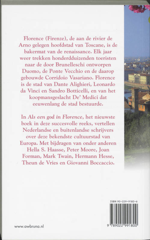 Achterkant van Als een god in Florence