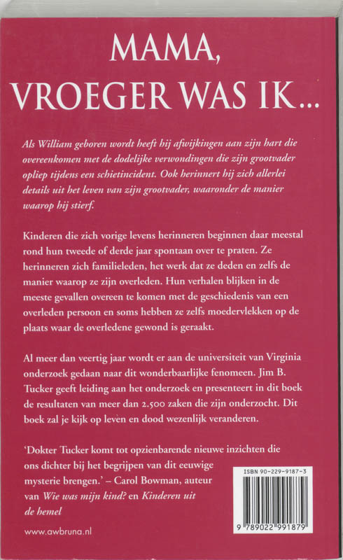 Achterkant van Mama, vroeger was ik...
