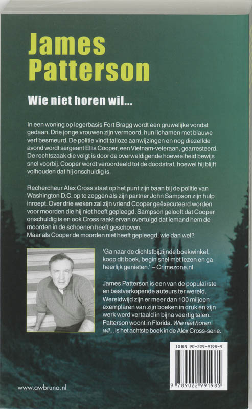 Achterkant van Wie niet horen wil