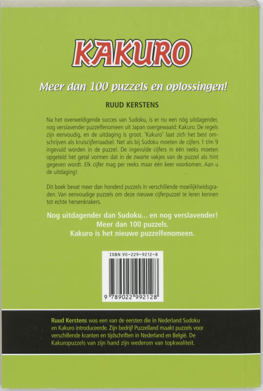 Achterkant van Kakuro - Het nieuwe puzzelfenomeen