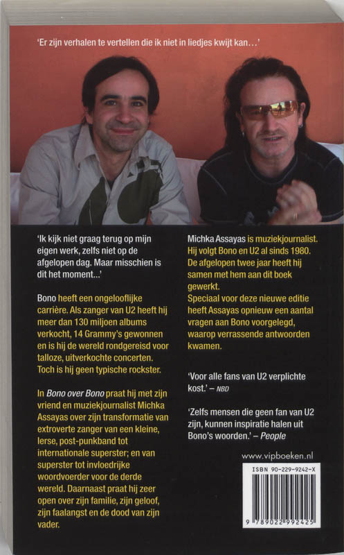 Achterkant van Bono over Bono