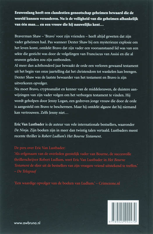 Achterkant van Het testament
