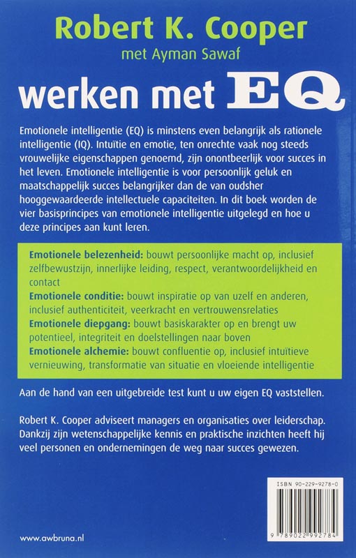 Achterkant van Werken met E.Q.