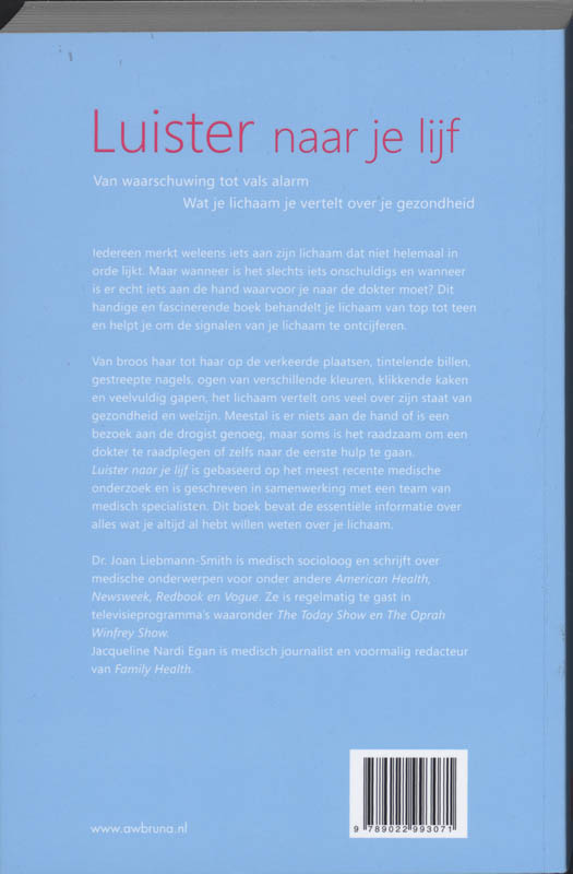 Achterkant van Luister naar je lijf