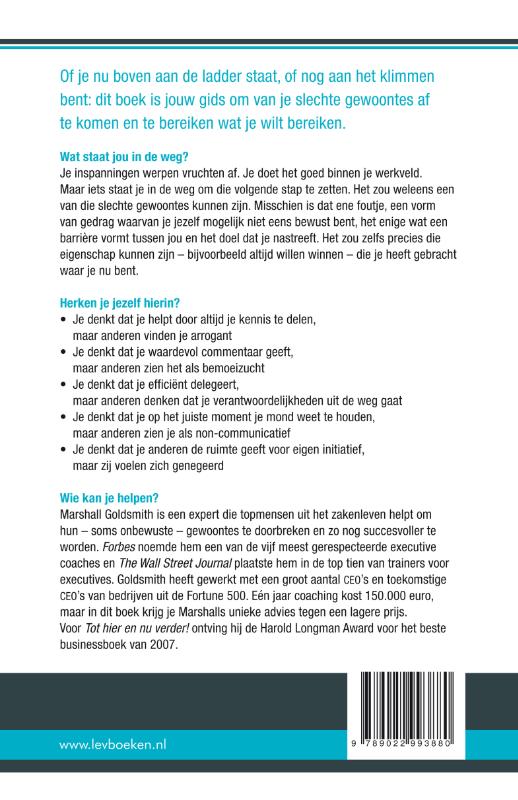 Achterkant van Tot hier en nu verder!